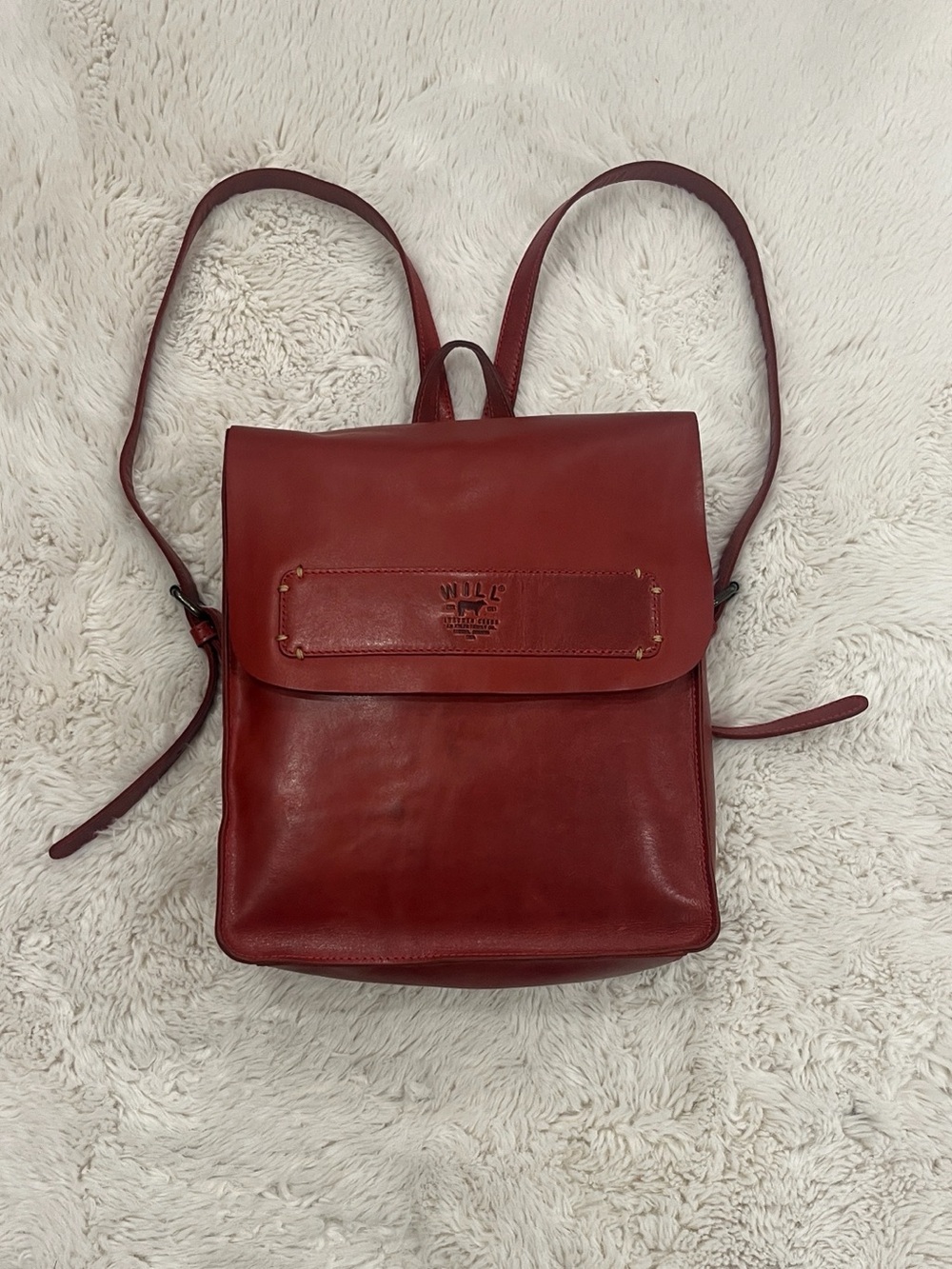 Will Leather Goods Simple Backpack – Red Rosso – Brand New